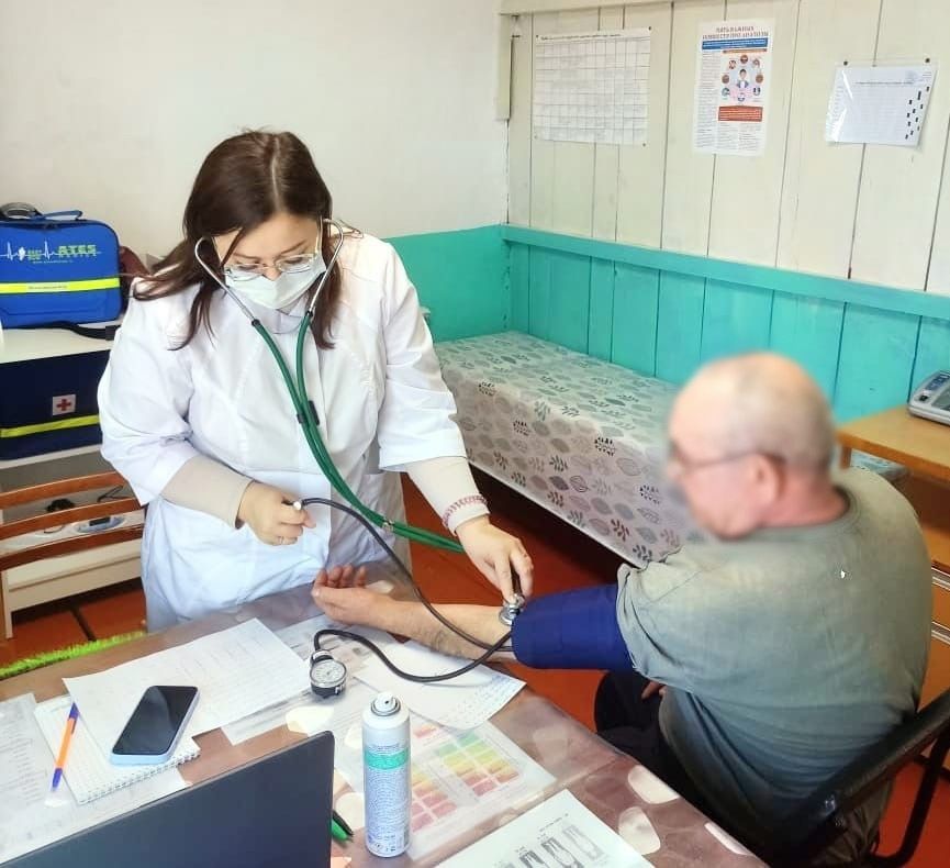 Плановый визит в ФАП д. Бигильдино участковым терапевтом Фазылбаковой Альбины Булатовны