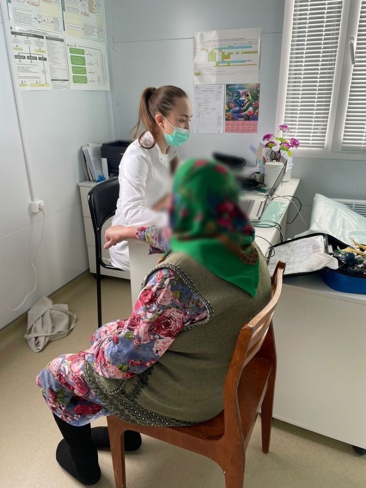 Плановый визит в ФАП д. Магашлы-Алмантаево участковым терапевтом Хисматовой Элины Ильшатовны